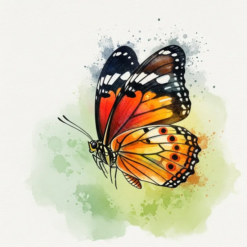 Intricate Butterfly Watercolor Art: Nature-Inspired Macro Beauty