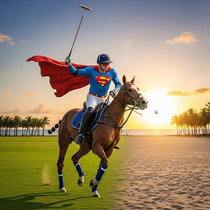 Superman Playing Polo by Idyllic Beach | Inspired Image
