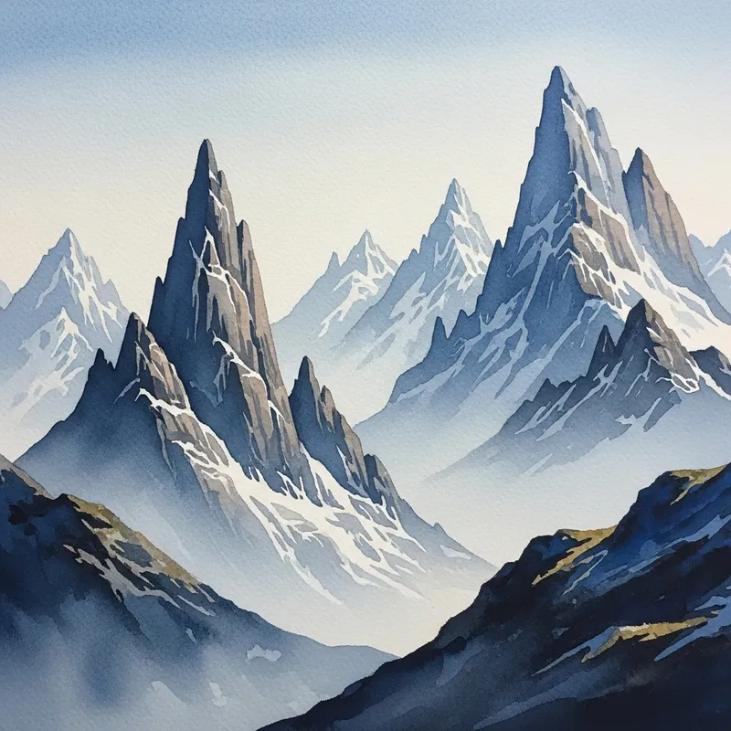 Majestic Mountains Watercolor | Stunning Natural Landscape