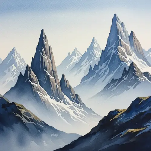 Majestic Watercolor Mountains | Stunning Natural Landscape