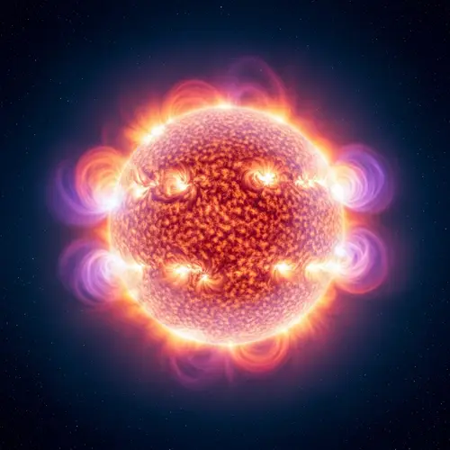 Radiant Sun with Corona in Cosmic Infinity