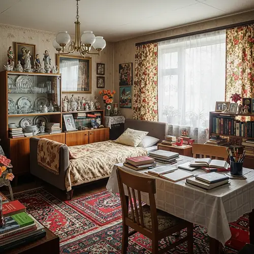 Soviet Khrushchyovka Living Room Design