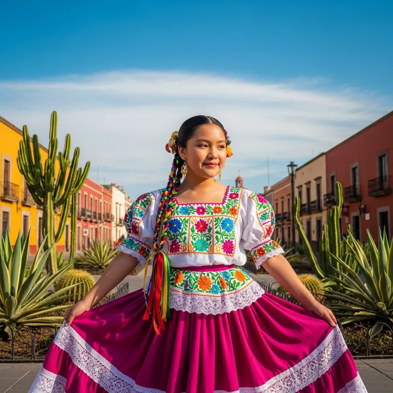 Mexican-Chinese Girl in Aguascalientes | Cultural Fusion Imagery