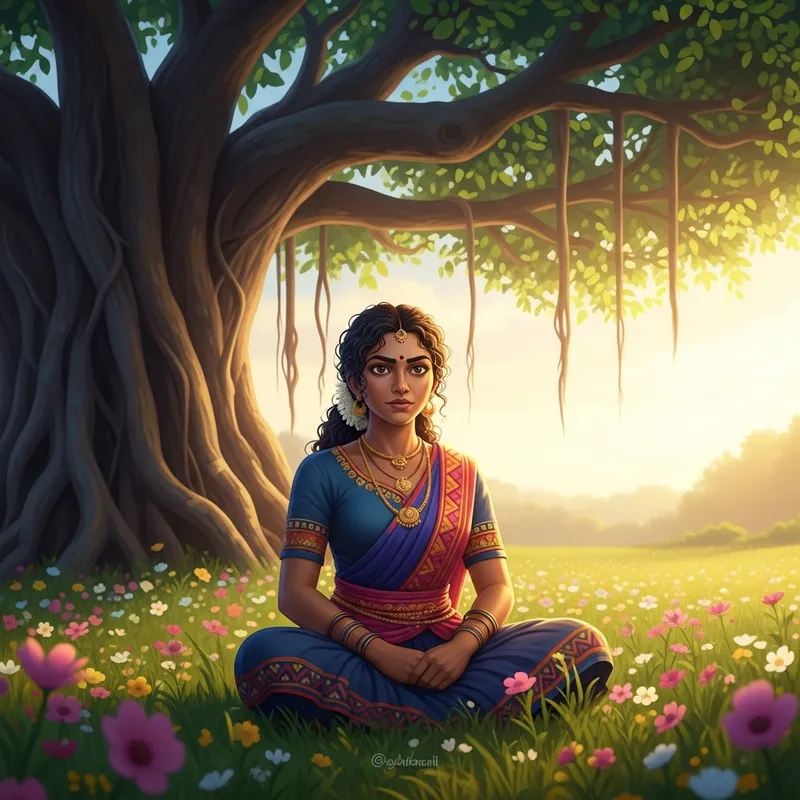 Beautiful South Asian Woman in Traditional Attire