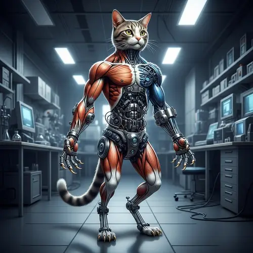 Futuristic Bionik Cat | Human Anatomy Inspired Feline Machine