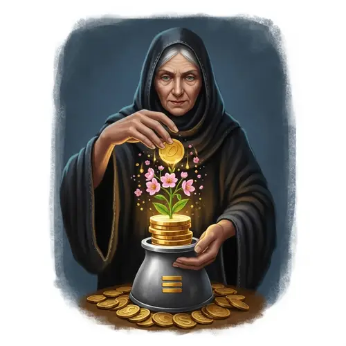 Female Philosopher Alchemist Transforming Capitalism Symbol