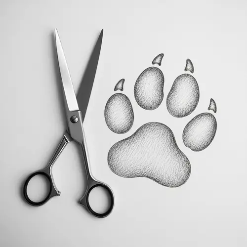 Silver Scissors and Canine Paw Print