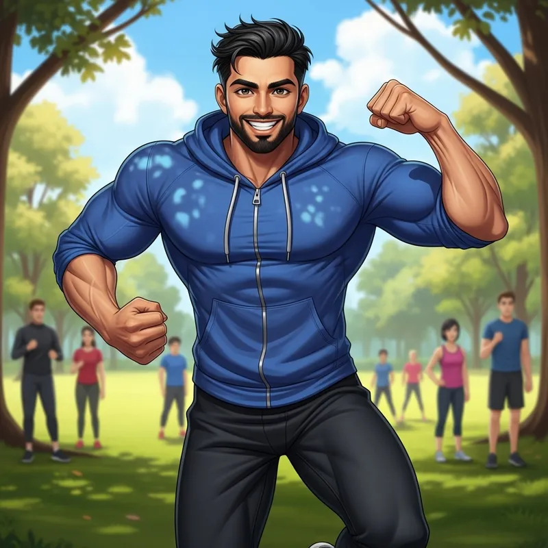 Vibrant South Asian Man Exuding Energy | Active Lifestyle Scene Vibrant South Asian Man Exuding Energy | Active Lifestyle Scene