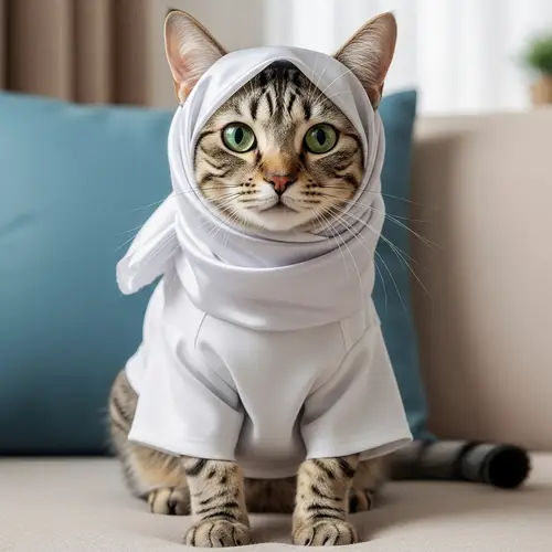 Adorable Cat in Modest Islamic Attire | Cat Dressed in Islamic Clothes