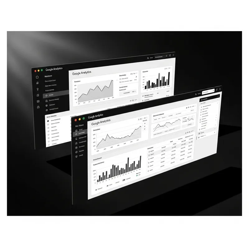 Vintage Black & White Poster with Google Analytics Interface