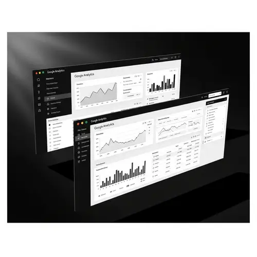 Vintage Black & White Digital Painting - Google Analytics Interface