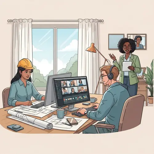 Remote Work Scene: Diverse Collaboration and Productivity