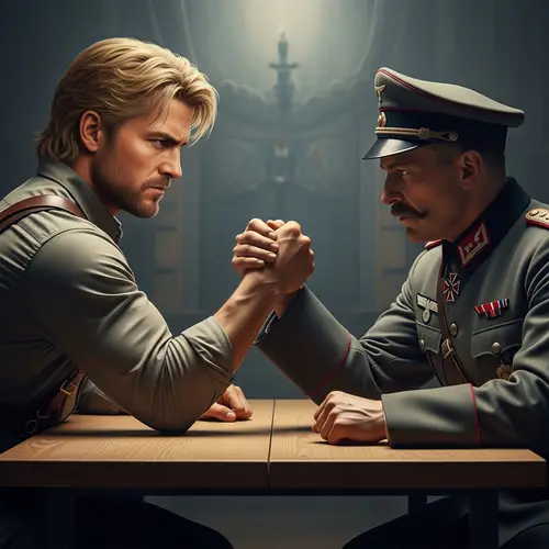 Ryan Gosling Arm Wrestles Adolf Hitler - Epic Showdown