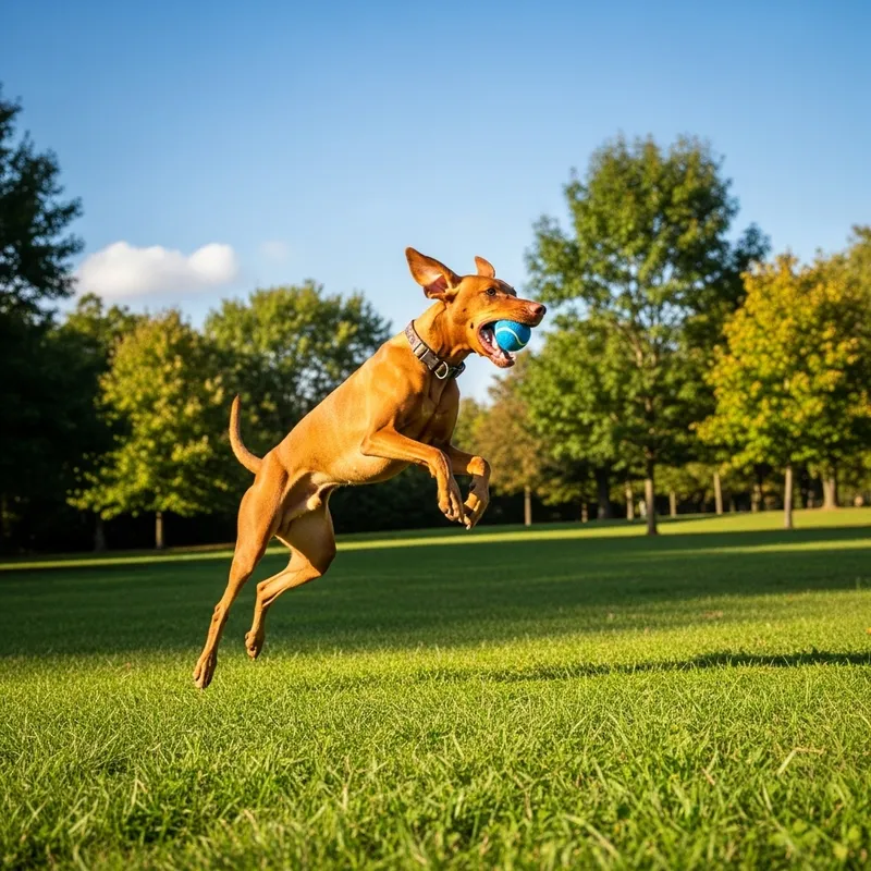 Playful Brown Dog in a Sunny Park