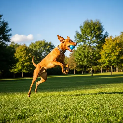 Playful Brown Dog in a Sunny Park