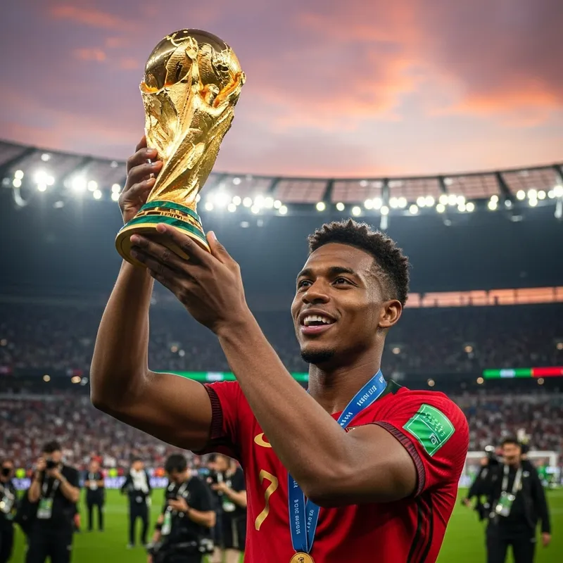 Cristiano Ronaldo Triumphs with the 2026 World Cup Trophy Cristiano Ronaldo Triumphs with the 2026 World Cup Trophy