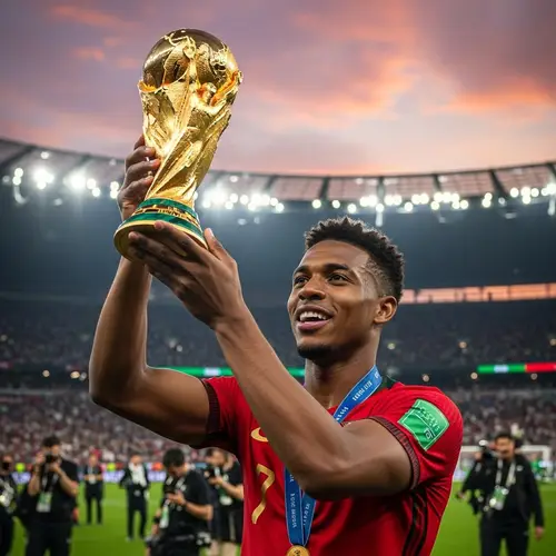 Cristiano Ronaldo with 2026 World Cup Trophy