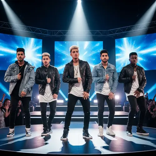 Kpop Style Male Music Group with Diverse Backgrounds