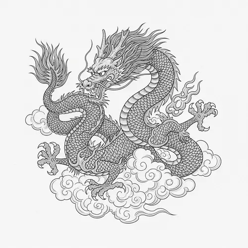 Dragon Traditional Chinese Ink Painting - Symbol of Power and Grace