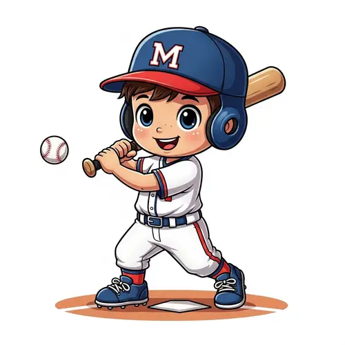 Charming Baseball Boy Illustration
