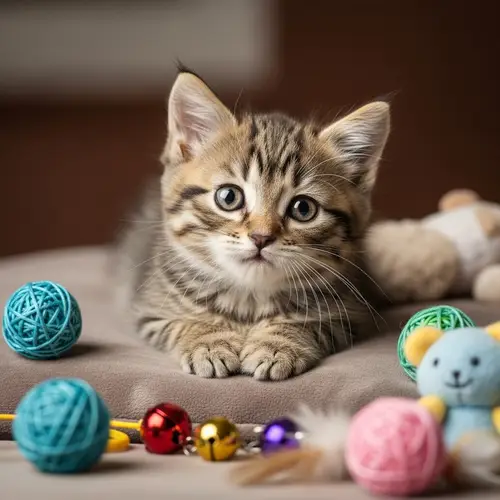 Adorable Kitten Playing on Plush Cushion | Cute Kitten Toys