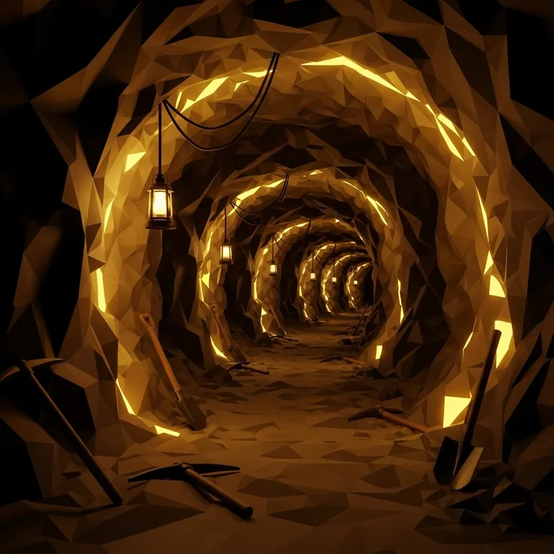 Exploring the Enigmatic Gold Mine | Geometric Abstract