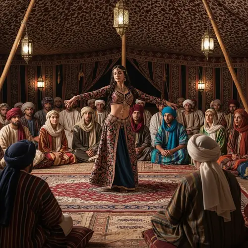 Captivating Oriental Dance Performance in Desert Tent