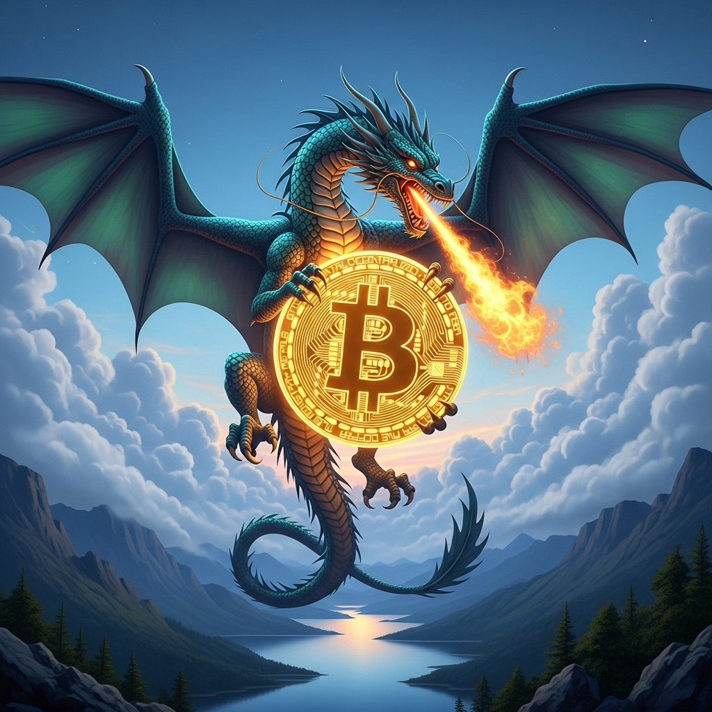Dragon and Bitcoin Tattoo Design | AI Art Generator | Easy-Peasy.AI