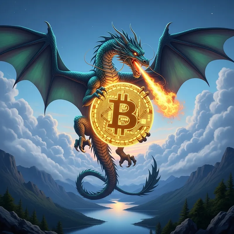 Dragon and Bitcoin - Majestic Twilight Encounter