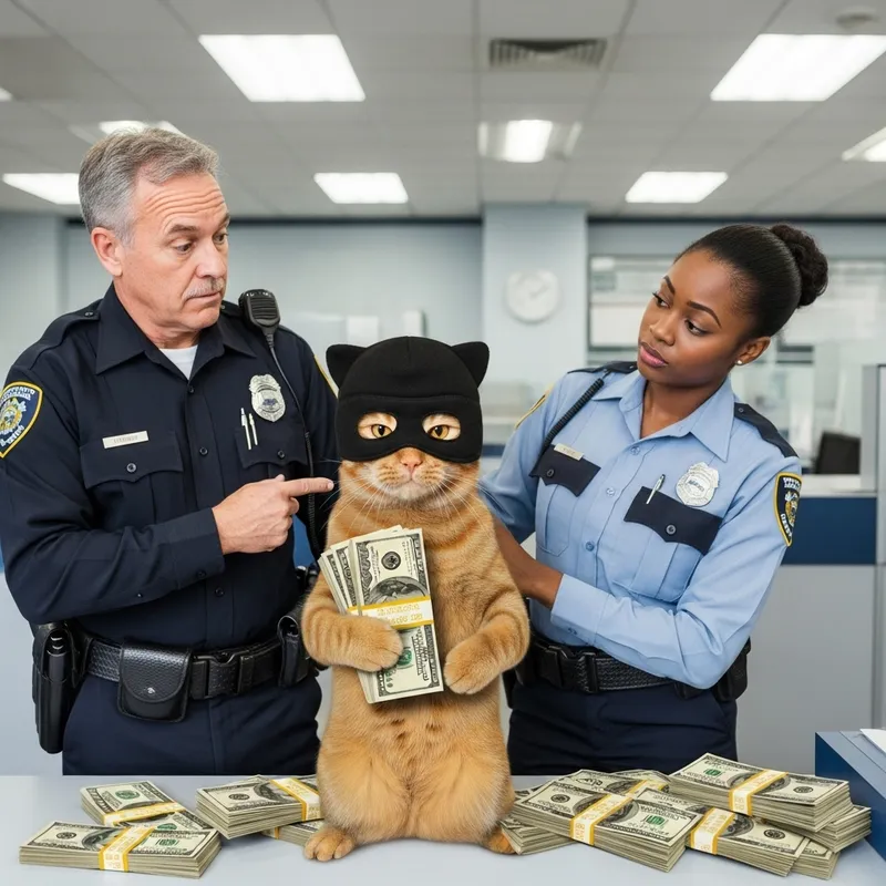 Cat Burglar Caught in Bank Heist: Oddly Arrested by Police