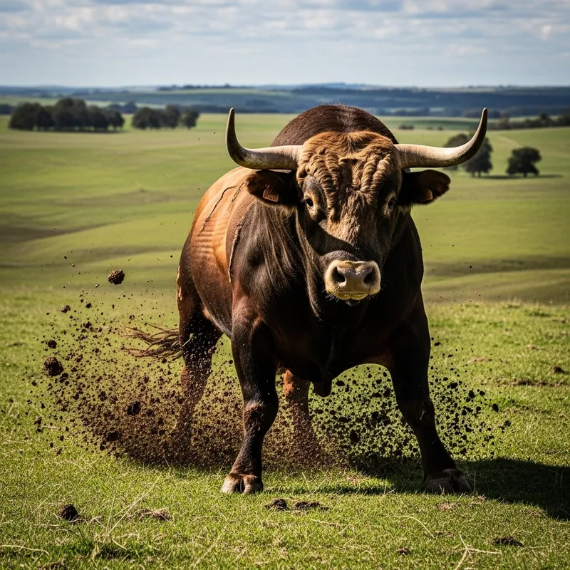 Fierce Bull in Sprawling Field | Unstoppable Power Revealed