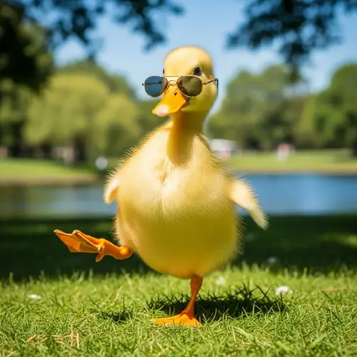 Charming Duck Balancing Act - Humorous Scene