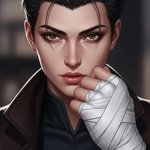 Boondock Character with Brown Eyes and Pink Lips