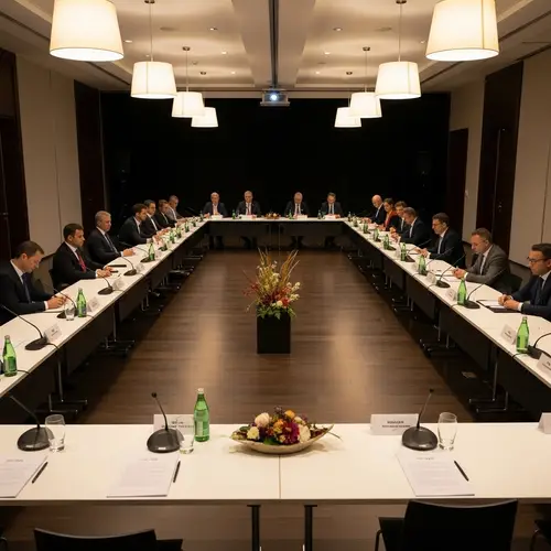 Professional U-Shape Table Layout for 18-Pax Event Screening