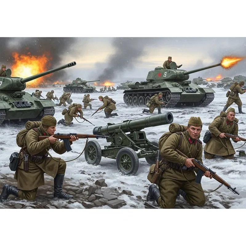 World War 2 Soviet Army Battle Scene