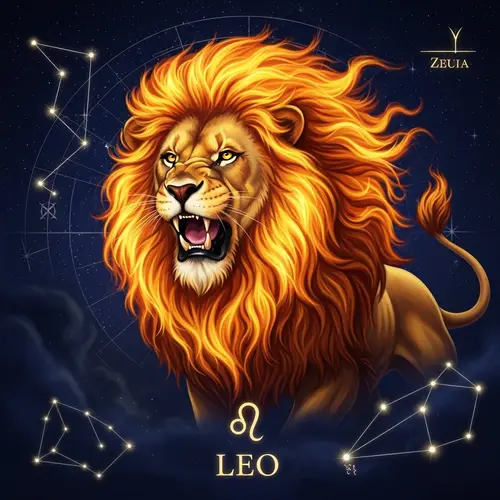 Leo Zodiac Sign - Majestic Lion Symbolizing Strength