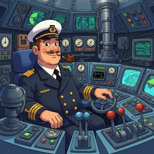 Cartoon Submarine Skipper - Nautilus Games Character Design