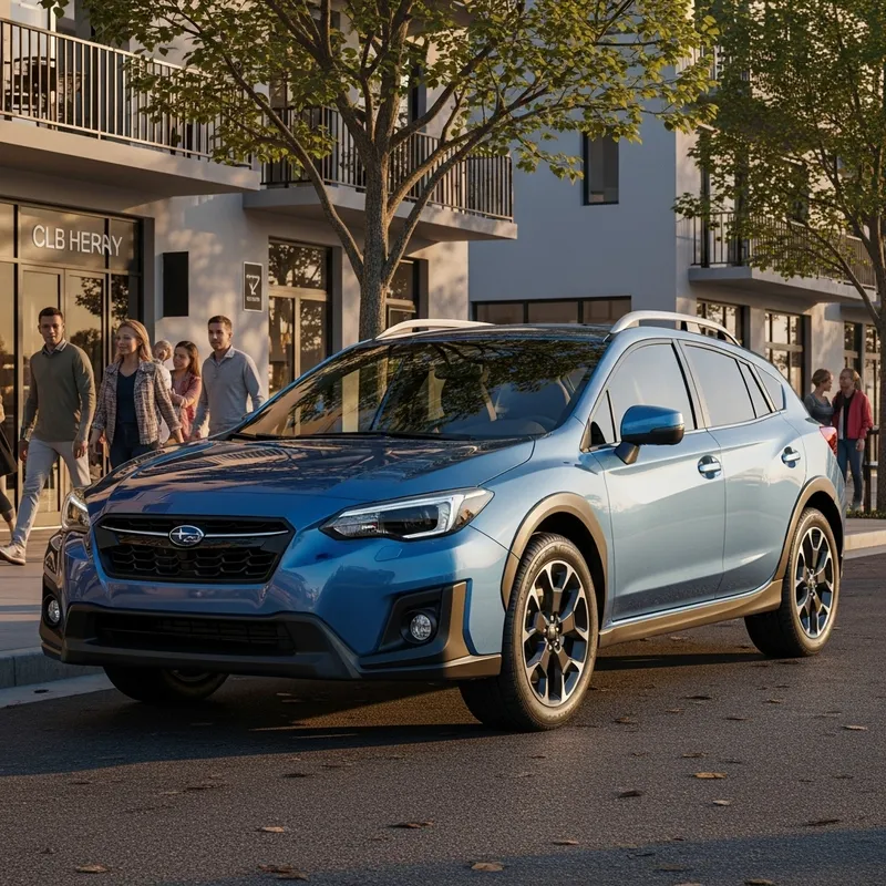 Blue Subaru XV Parked at Sunset | Modern Design, Distinct Features