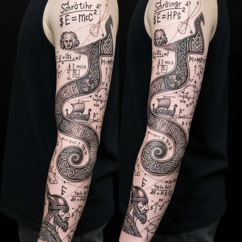 Viking Tattoo Design: Shoulder to Wrist Spiral Art Viking Tattoo Design: Shoulder to Wrist Spiral Art