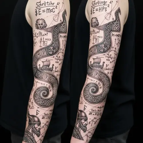 Viking Tattoo Design: Shoulder to Wrist Spiral Art