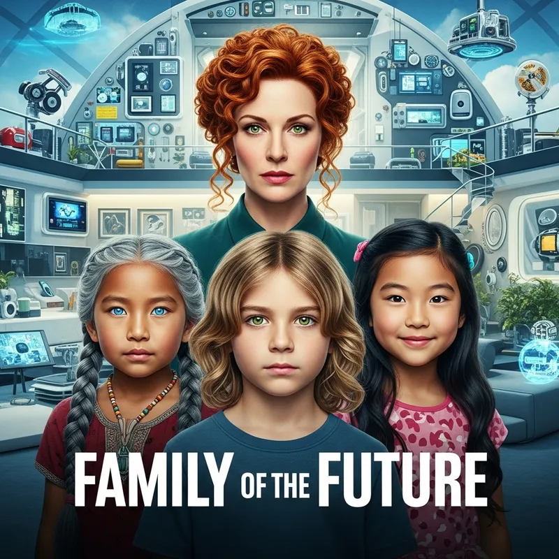 Family of the Future Movie: Envisioned Sci-Fi Poster with Diverse Characters