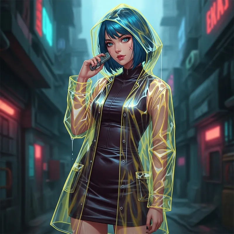 Ana de Armas as Joi in Cyberpunk Anime Artwork