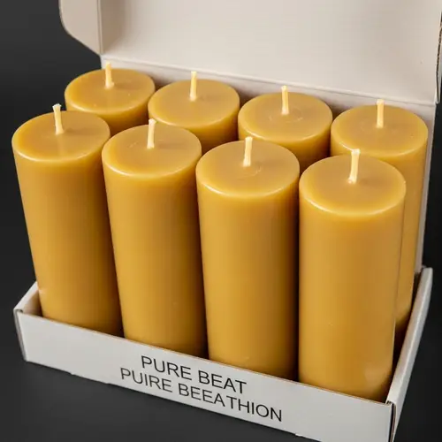 Pack of 9 Pure Beeswax Candles - Premium Quality