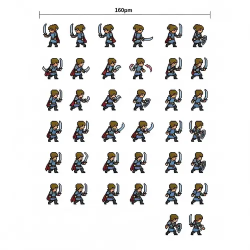 Dungeons and Dragons Pixel Art Character Sprite Sheet