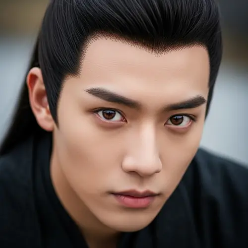 Expressive Brown Eyes: Asian Man Close-Up Portrait