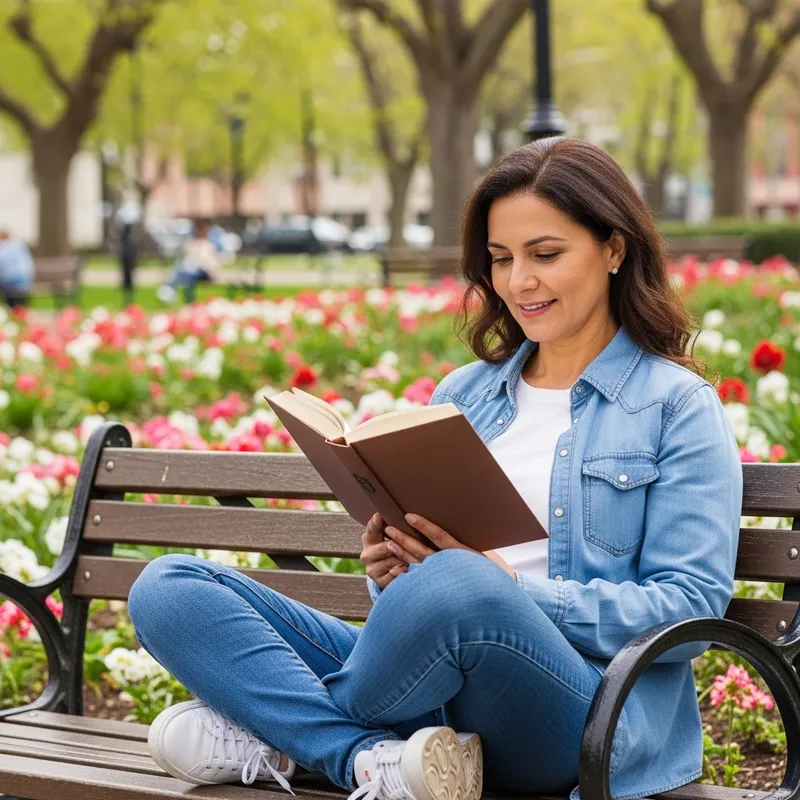Serene Book Reading Outdoors