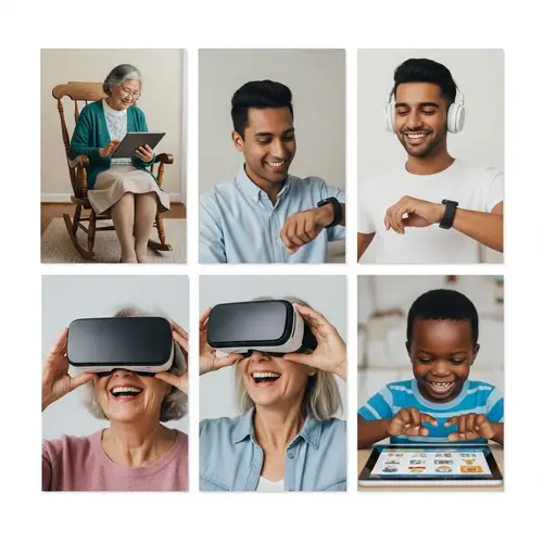 Diverse Individuals Embracing Technology