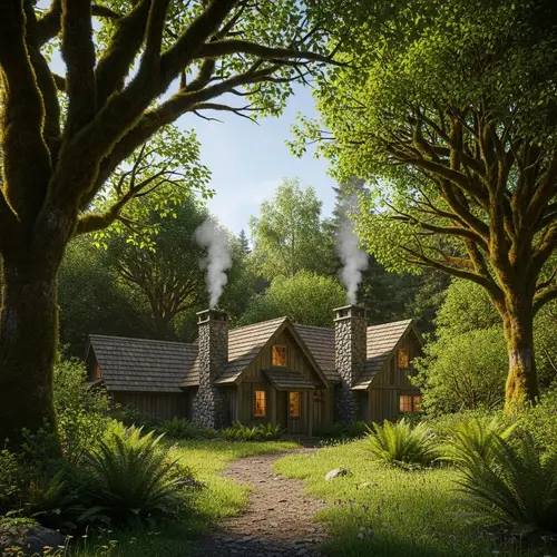 Tranquil Wooden House in Enchanting Forest Setting