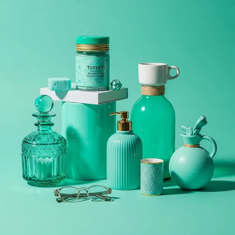 Tiffany Green Color Still Life Composition