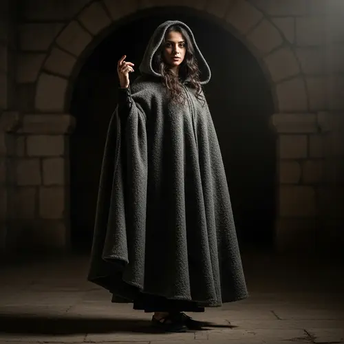 20-Year-Old Middle-Eastern Girl in Cloak | Full-Body Portrait